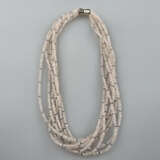 Rosenquarz-Collier mit Silberschließe - 8 Stränge … - фото 1
