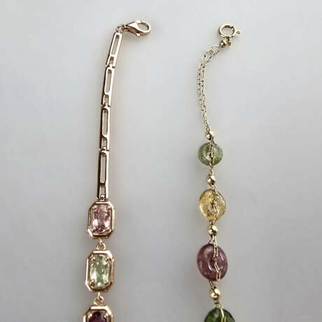 Zwei Turmalinarmbänder - Silber vergoldet, 1x gest… - фото 2 Zwei Turmalinarmbänder - Silber vergoldet, 1x gest… - фото 2