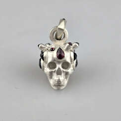 "Memento Mori", Totenkopf, 925 Silber, innen Silbe…