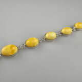 Bernsteinarmband - 925er Silberfassung, sieben ova… - фото 2