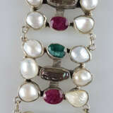 Silberarmband mit Stein- und Perlenbesatz- Sterlin… - фото 2