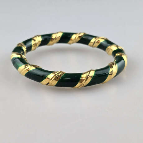 Vintage-Armspange-- Metall vergoldet, mit blauer u… - фото 1 Vintage-Armspange-- Metall vergoldet, mit blauer u… - фото 1