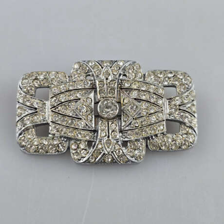 Vintage-Brosche Art Déco - silberfarbenes Metall, … - фото 1 Vintage-Brosche Art Déco - silberfarbenes Metall, … - фото 1