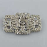 Vintage-Brosche Art Déco - silberfarbenes Metall, … - фото 1