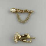 Zwei Vintage-Broschen - Metall goldfarben bzw. ver… - photo 1