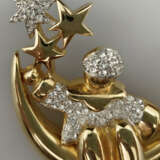 Figürliche Vintage-Brosche - USA, Metall vergoldet… - фото 2