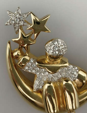 Figürliche Vintage-Brosche - USA, Metall vergoldet… - фото 2