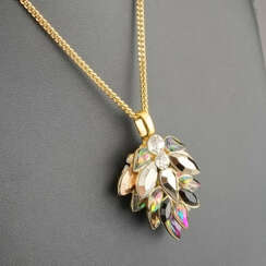 Vintage-Collierkette - goldfarbenes Metall, großer…