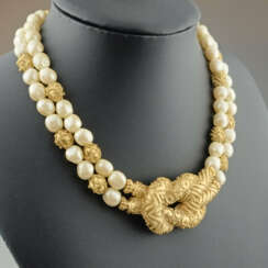 Vintage- Schmuckset - 2-tlg.: zweireihiges Collier…