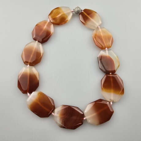 Schwere Vintage-Halskette - aus 11 flachen oktogon… - фото 2