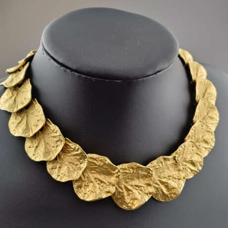 Vintage-Blattcollier - 1980er Jahre, Metall vergol… - фото 1
