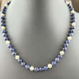 Vintage-Halskette - fein polierte Lapiskugeln von … - фото 1