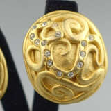 Ein Paar Vintage-Ohrclips - goldfarbenes Metall, o… - photo 2