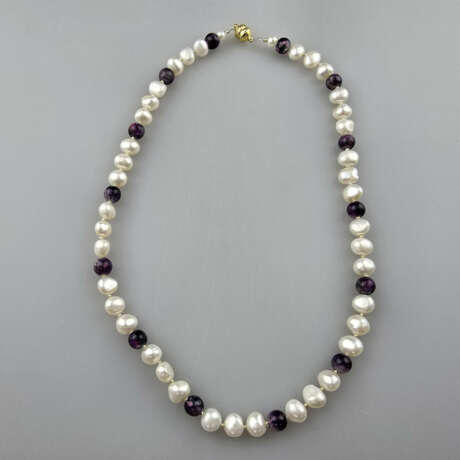 Vintage-Perlenkette - barocke Süßwasserperlen ( so… - фото 2