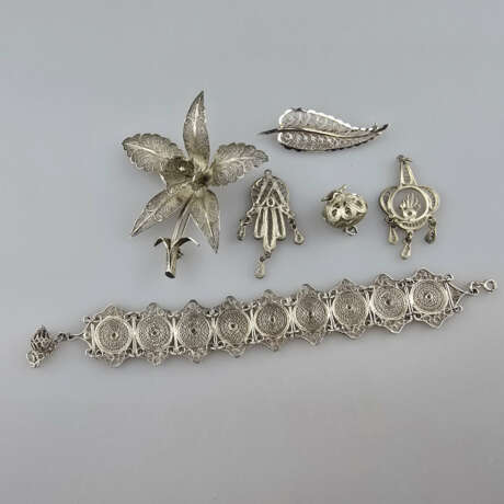 Konvolut Filigransilber - 6-tlg., bestehend aus ne… - фото 1