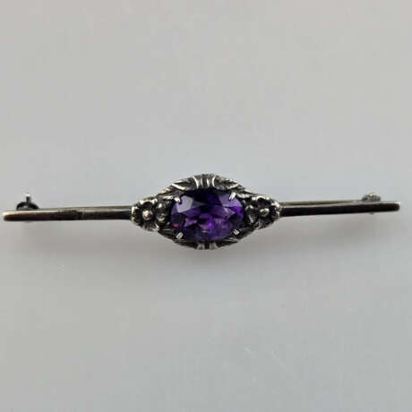 Zwei Vintage-Silberbroschen mit Amethystbesatz - S… - фото 2