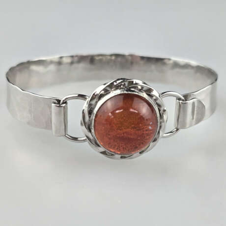 Vintage-Silberarmspange mit Bernstein - Sterling S… - фото 1