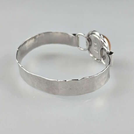 Vintage-Silberarmspange mit Bernstein - Sterling S… - фото 2