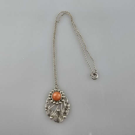 Filigraner Vintage-Silberanhänger an Kette - Sterl… - фото 1