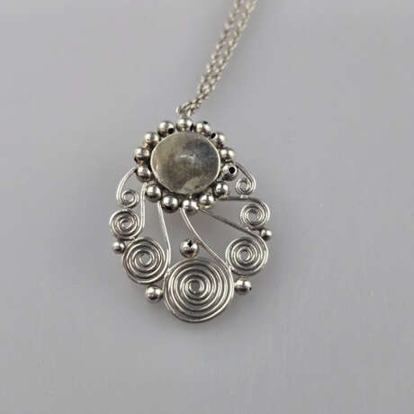 Filigraner Vintage-Silberanhänger an Kette - Sterl… - фото 2