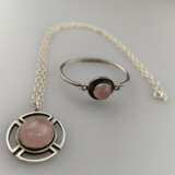 Silber-Anhänger an Kette und -Armreif mit Rosenqua… - фото 1