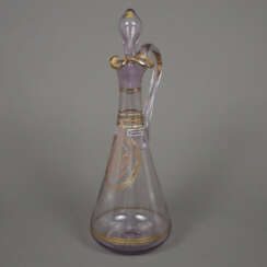 Jugendstil Likörkaraffe - um 1900, schwach amethys…
