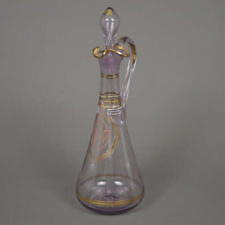 Jugendstil Likörkaraffe - um 1900, schwach amethys… - photo 1 Jugendstil Likörkaraffe - um 1900, schwach amethys… - photo 1