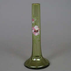 Kleine Jugendstil-Glasvase - um 1900, grünes Glas,…