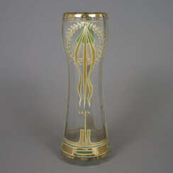 Jugendstil-Glasvase - um 1910/20, satiniertes Glas…