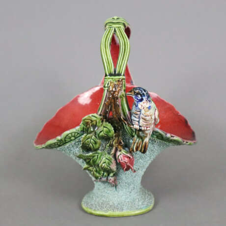 Henkelkorb mit Vogelfigur - um 1900, Handarbeit, K… - photo 1 Henkelkorb mit Vogelfigur - um 1900, Handarbeit, K… - photo 1