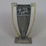 Jugendstil-Vase - um 1910, Messing / versilbertes … - photo 1