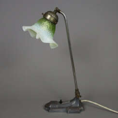 Tischlampe - Art Déco, um 1930, Metallguss zinnfar…