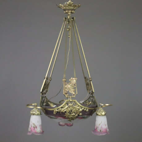Jugendstil-Hängeleuchter - Muller Frères, Lunévill… - photo 1 Jugendstil-Hängeleuchter - Muller Frères, Lunévill… - photo 1