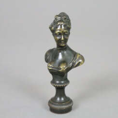 Bronzepetschaft mit Frauenbüste - um 1900, Bronze,…