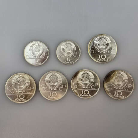 Sieben Silbermünzen zu den Olympischen Spielen 198… - фото 1
