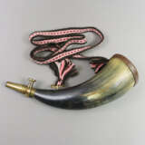 Altes Pulverhorn - Kuhhorn, Messingausguss und Kup… - photo 1