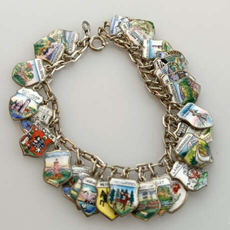 Bettel-Wappenarmband - Silber 835/000, angehängt c… - Foto 1 Bettel-Wappenarmband - Silber 835/000, angehängt c… - Foto 1