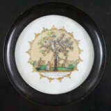 Collagenbild - um 1800, Papier/Stoff, runde Miniat… - фото 1