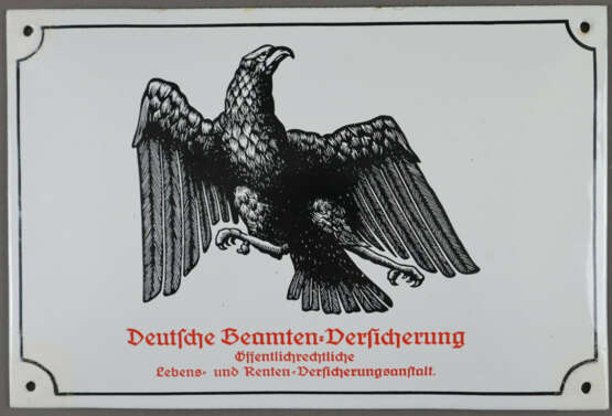 Emailschild "Deutsche Beamten=Versicherung / Öffen… - фото 1 Emailschild "Deutsche Beamten=Versicherung / Öffen… - фото 1