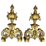 19th Century Andirons in Gilt Bronze Signed by Ferdinand Barbedienne Bronce Napoleon III 19th century - photo 1