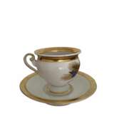 Royal Copenhagen Empire Style Cup and Saucer - 19th Century Porcelain Denmark Porcelain Hand Painted Gilding Empire 19th century - photo 8