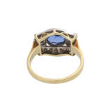 Ring mit Saphir ca. 1 ct und Diamanten - Foto 4