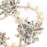 Perlenbrosche mit Diamant-Edelsteinbesatz - фото 3