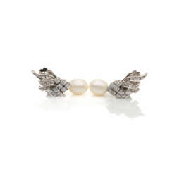 Paar Perl-Diamant-Ohrclips