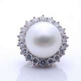 Perl-Ohrclips mit Diamanten-Entourage - фото 4