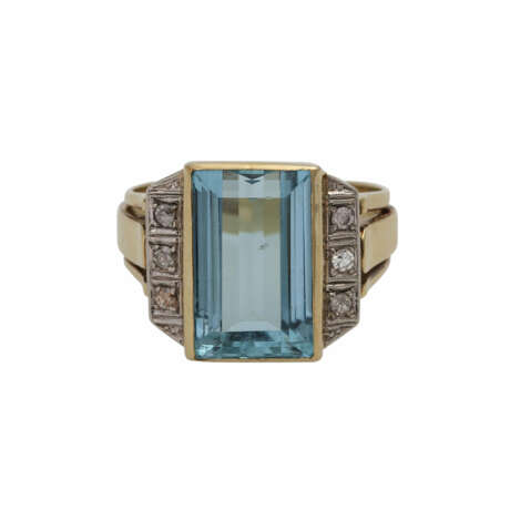 Ring mit Aquamarin ca. 5 ct., - Foto 1