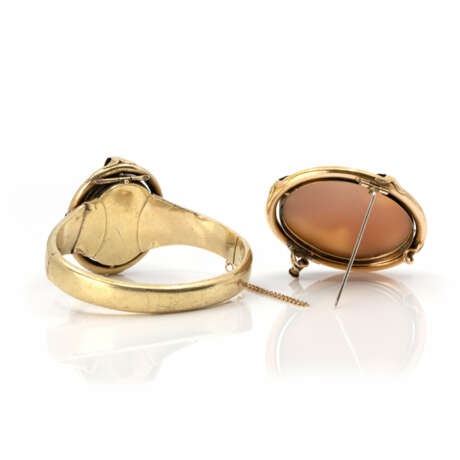 Antike Brosche und Armreif mit Kamée - фото 2