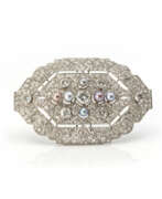 Aperçu. Art-Deco Diamantbrosche mit Perlen