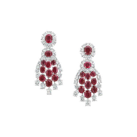 VAN CLEEF & ARPELS RUBY AND DIAMOND EARRINGS - photo 1