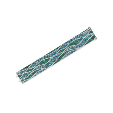 TIFFANY & CO. TOURMALINE, AQUAMARINE AND DIAMOND `WAVE` BRACELET - photo 1 TIFFANY & CO. TOURMALINE, AQUAMARINE AND DIAMOND `WAVE` BRACELET - photo 1